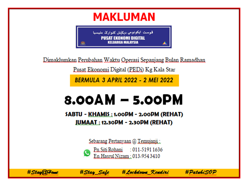 WAKTU OPERASI BULAN RAMADHAN
