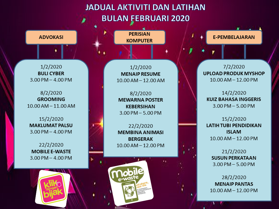 JADUAL AKTIVITI FEBRUARI