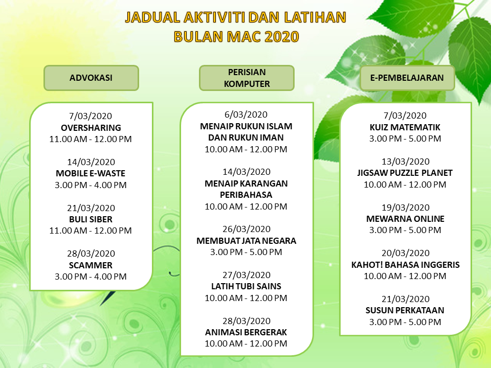 JADUAL AKTIVITI MAC