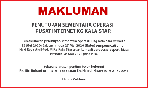 NOTIS PENUTUPAN PI HARI RAYA