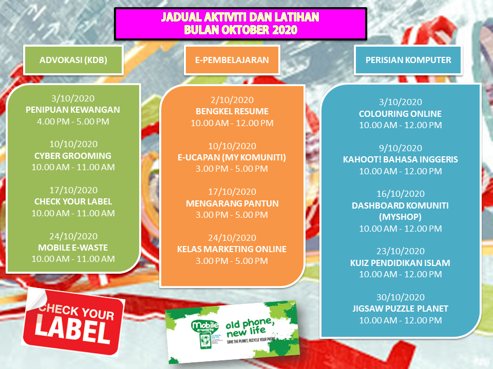 JADUAL AKTIVITI OKTOBER 2020
