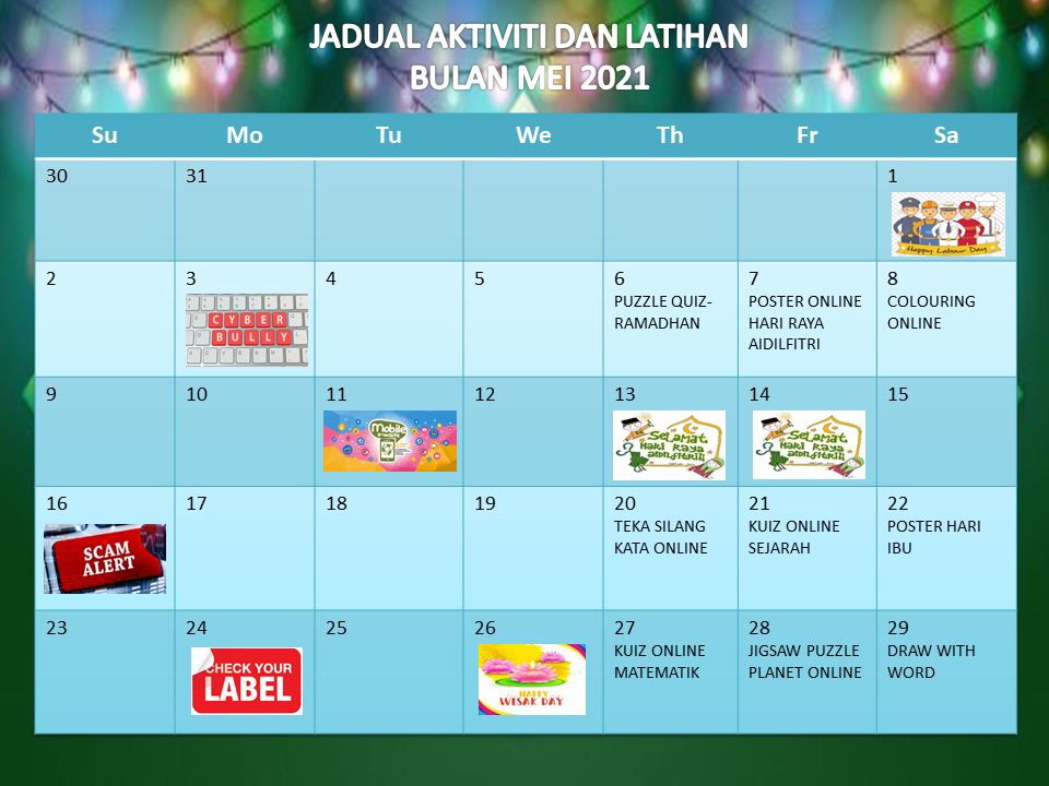 JADUAL AKTIVITI MEI 2021