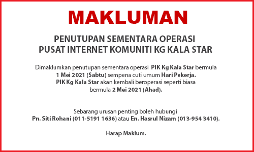 NOTIS PENUTUPAN PIK HARI PEKERJA