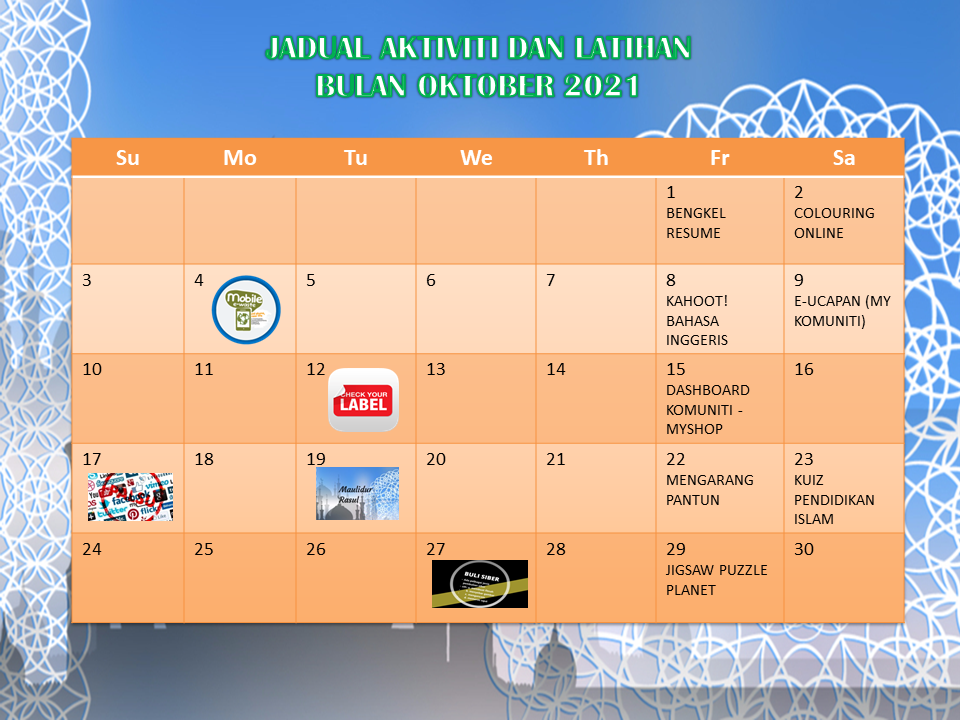 JADUAL AKTIVITI OKTOBER 2021