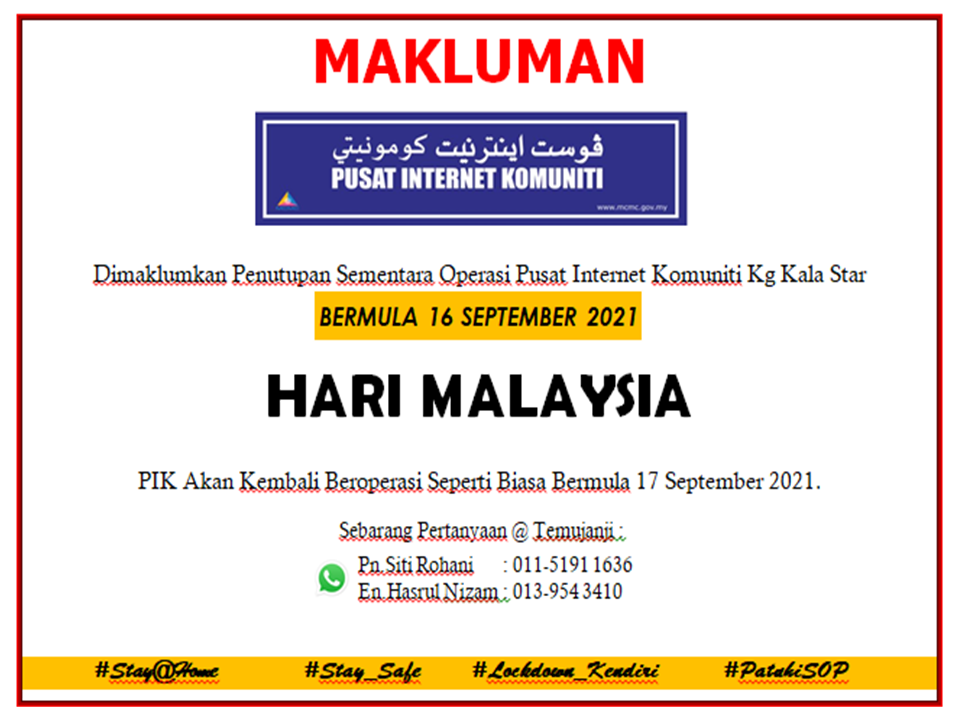 NOTIS PENUTUPAN PIK HARI MALAYSIA
