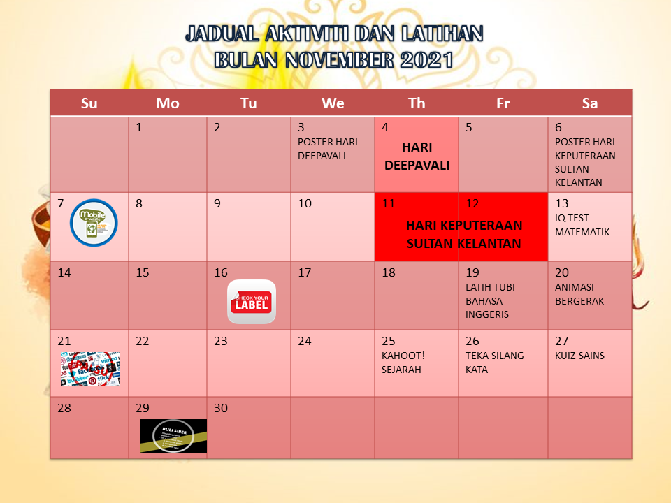 JADUAL AKTIVITI NOVEMBER 2021
