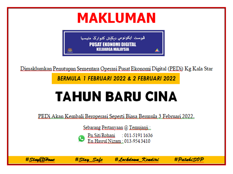 NOTIS PEDi TAHUN BARU CINA