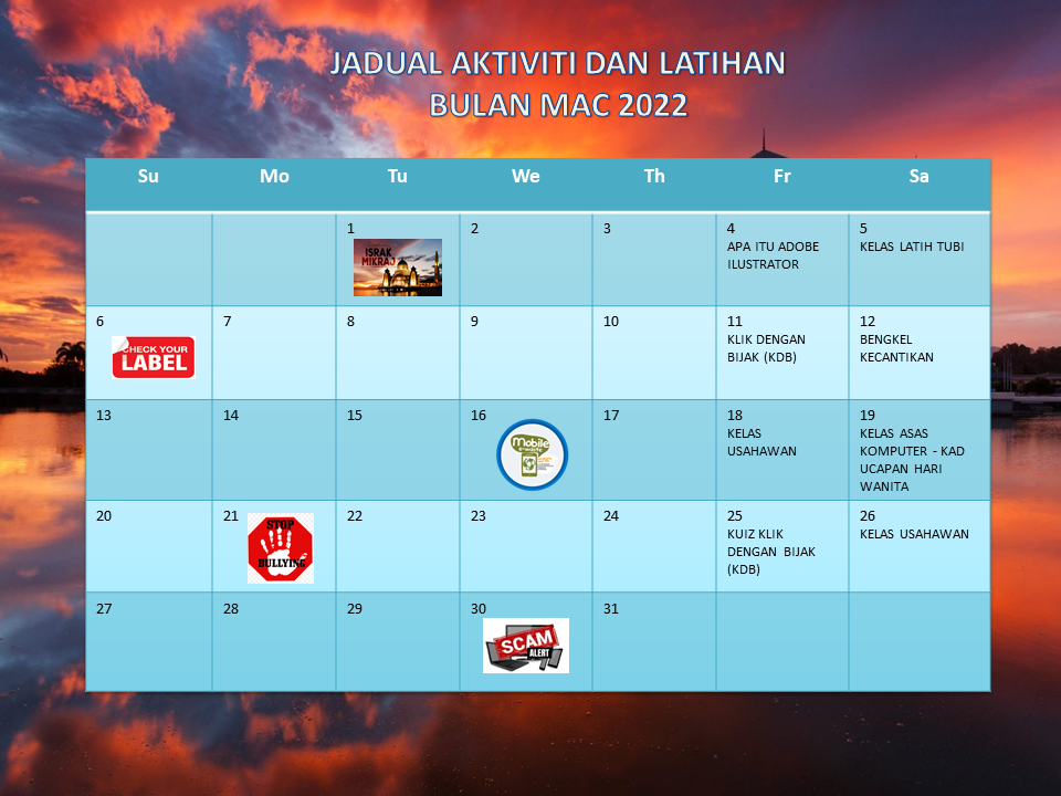 JADUAL AKTIVITI MAC 2022