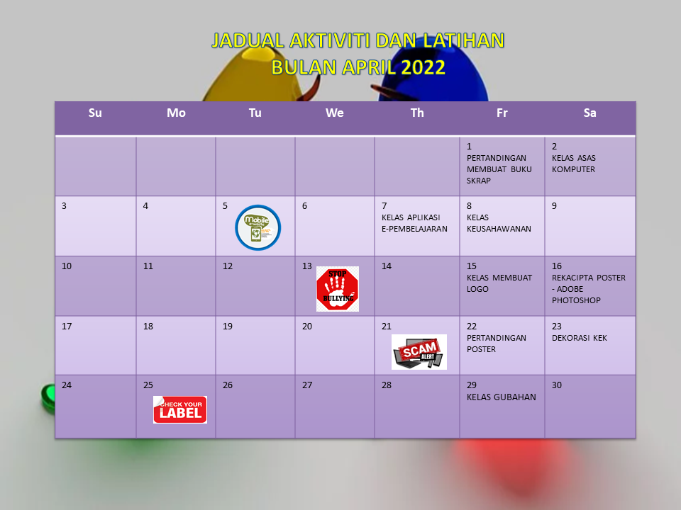 JADUAL AKTIVITI APRIL 2022