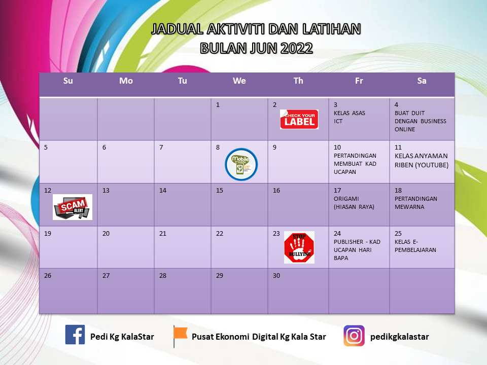 JADUAL AKTIVITI JUN 2022