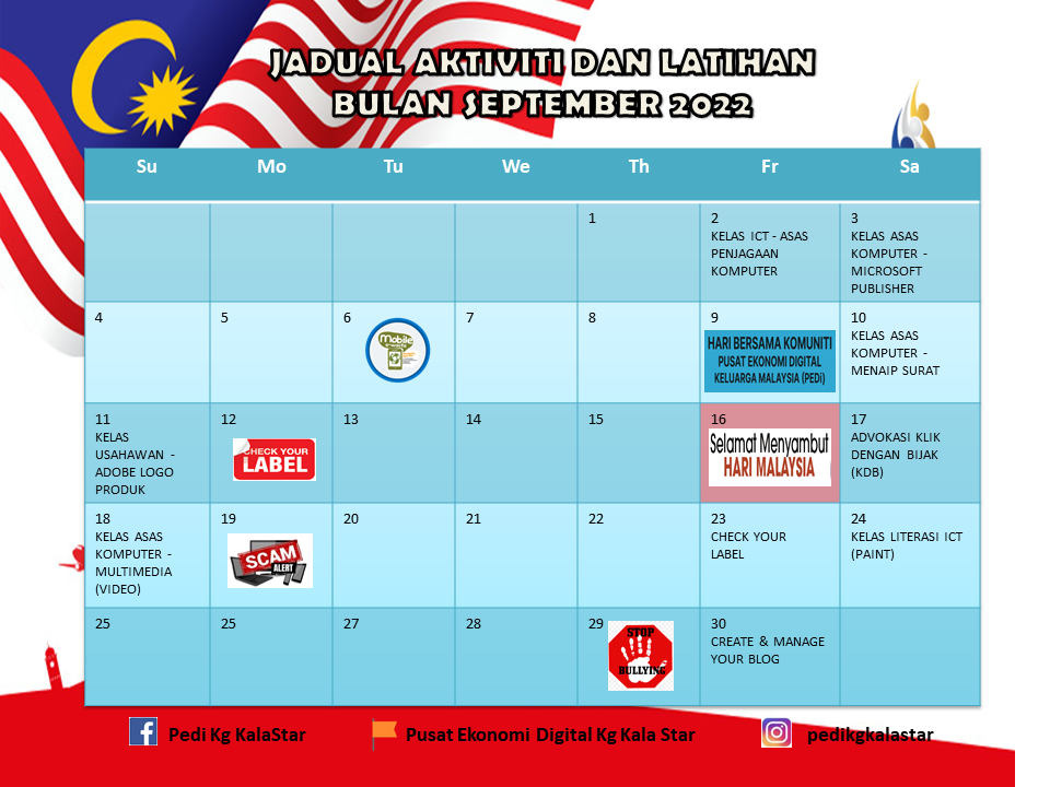 JADUAL AKTIVITI SEPTEMBER 2022