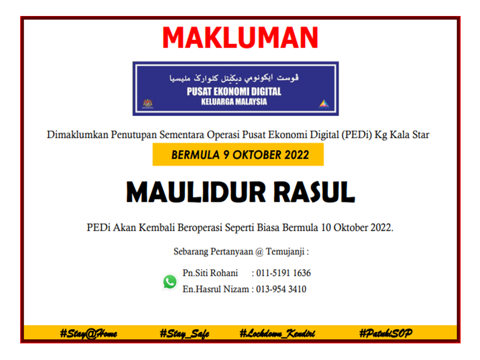 NOTIS PENUTUPAN PEDi MAULIDUR RASUL