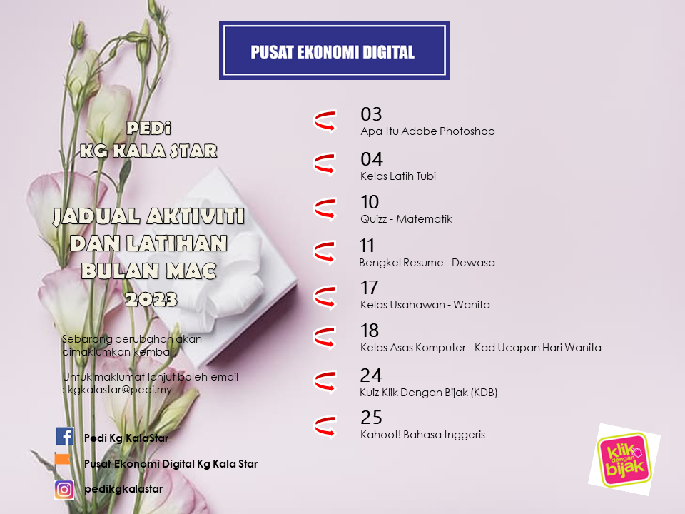 JADUAL AKTIVITI MAC 2023
