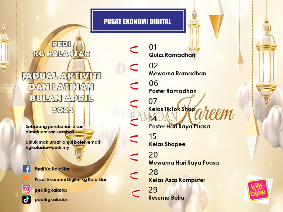 JADUAL AKTIVITI APRIL 2023
