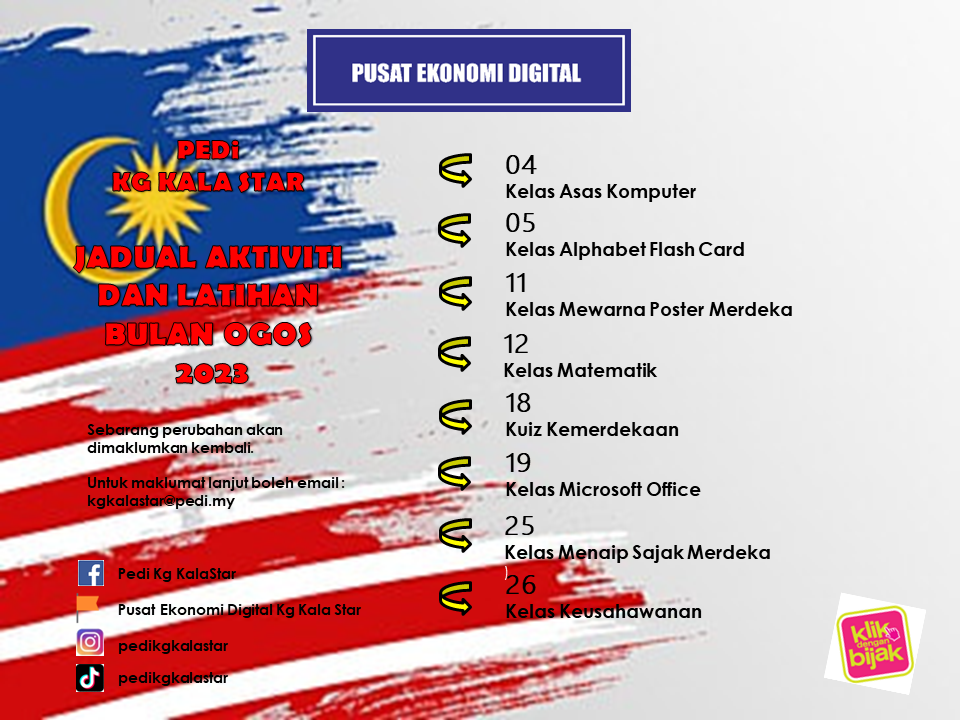 JADUAL AKTIVITI OGOS 2023