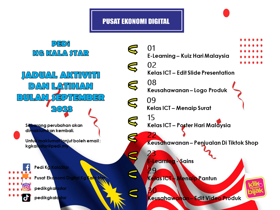 JADUAL AKTIVITI SEPTEMBER 2023