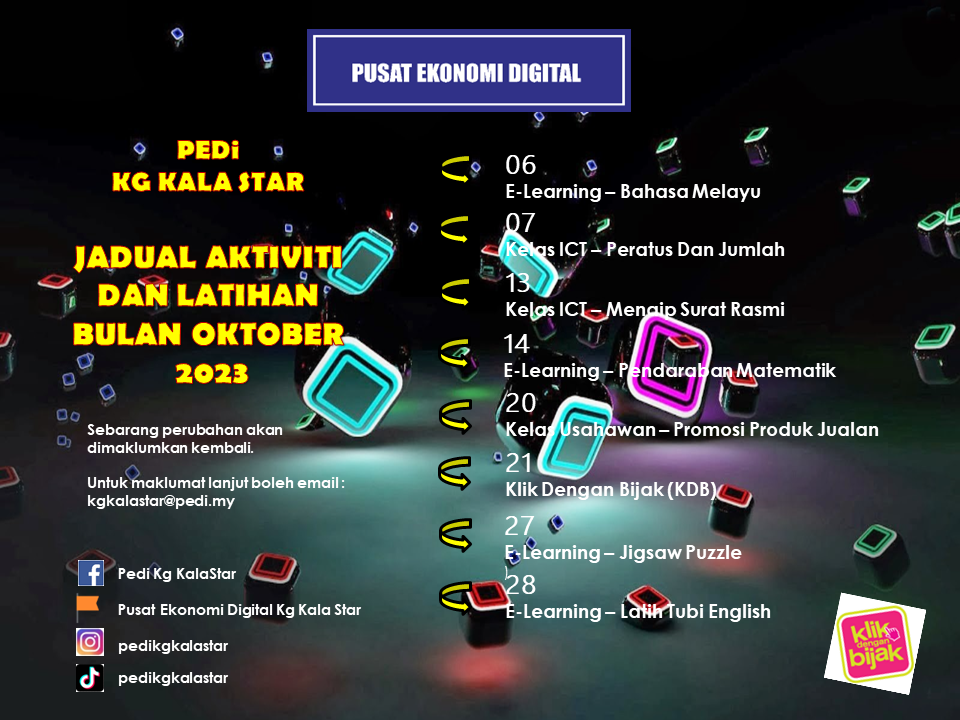 JADUAL AKTIVITI OKTOBER 2023