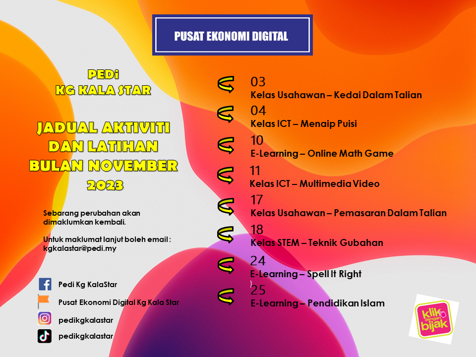 JADUAL AKTIVITI NOVEMBER 2023