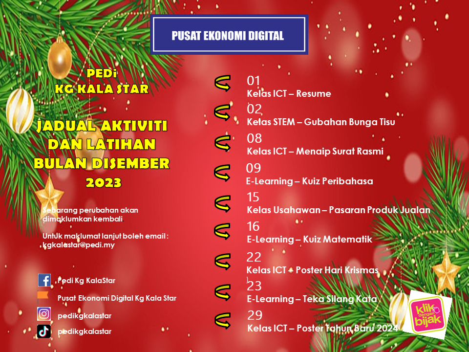 JADUAL AKTIVITI DISEMBER 2023