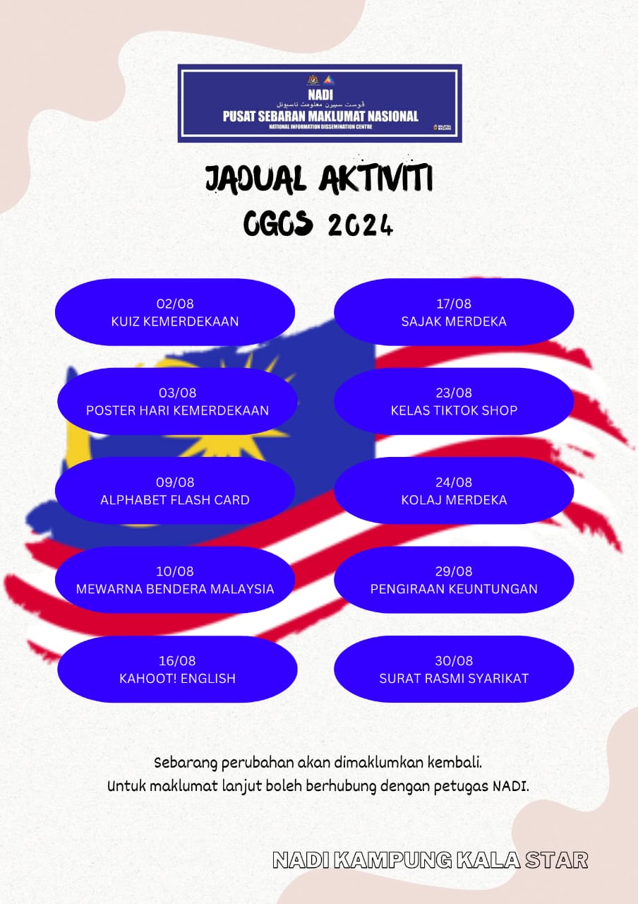JADUAL AKTIVITI OGOS 2024
